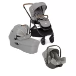 Joie Versatrax babakocsi szett i-Snug 2 hordozó + Ramble XL mózeskosár Pebble