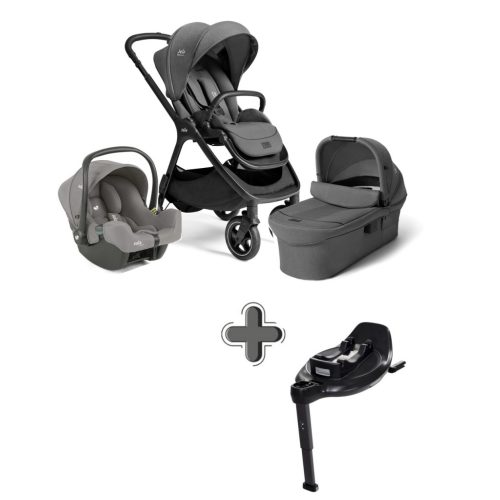 Joie Signature Finiti 2in1 babakocsi Ebony + i-Snug 2 hordozó Pebble +  i-Base Encore bázistalp